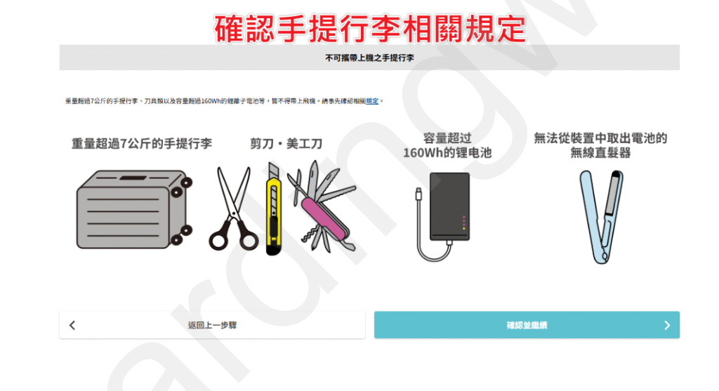 手提行李與危險品限制